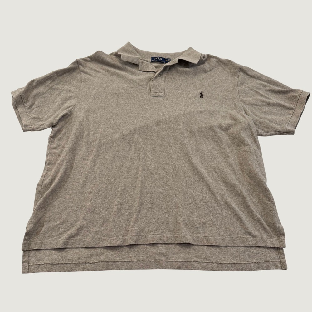 Polo Ralph Lauren Polo Shirt Mens 2XB Big Tan Beige Cotton Pique Short Sleeve